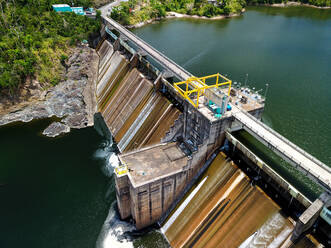 Aerial view of reservoir dam La Plata located in Toa Alta Puerto Rico. - AAEF08024