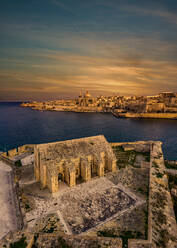 Aerial view of the Lazareth at Manoel Island with Valletta in the background - AAEF08163