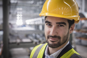 Portrait confident male supervisor in factory - CAIF27126