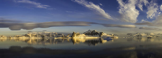 Panorama of mountains and lenticular clouds, Antarctica, Polar Regions - RHPLF15117