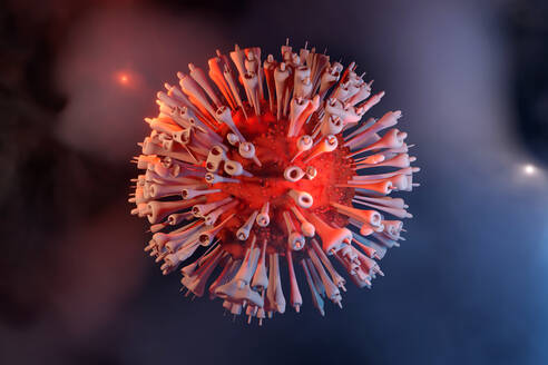 Three dimensional render of single coronavirus cell - SPCF00652