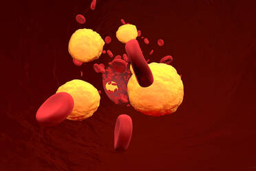 Dreidimensionale Darstellung von Cholesterin im Blutstrom - SPCF00659