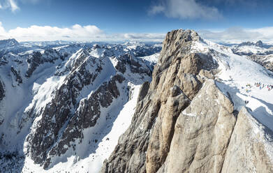 Italien, Trentino, Blick auf den schneebedeckten Berg Marmolada - WFF00441