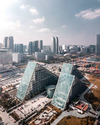 Aerial view of High tech zone, Chengdu, China - AAEF08474