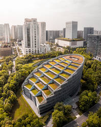 Luftaufnahme des Internationalen Finanzzentrums, Chengdu, China - AAEF08479