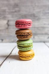 Stack of colorful macaroon biscuits - SARF04574