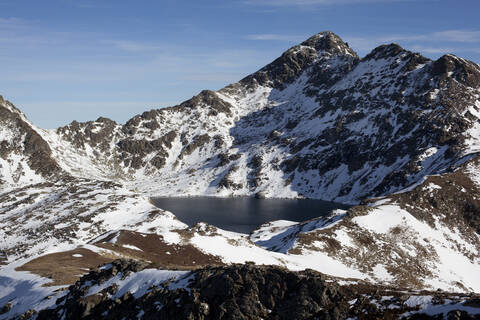 Alpiner See in den Pyrenäen, Andorra, lizenzfreies Stockfoto