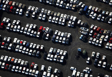 Aerial image of cars parked at the port of Reykjavik - CAVF81014