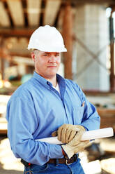 Male construction foreman looking at camera - CAVF81430