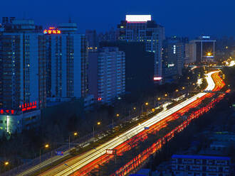 Elevated view of the second ring road in Beijing - CAVF81482