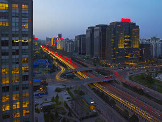 Elevated view of the second ring road in Beijing - CAVF81486