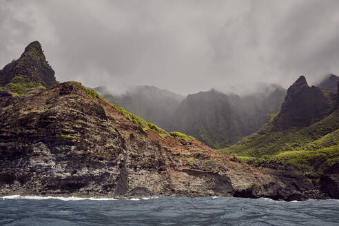 Napali Coastline Offshore in Kauai, Hawaii - CAVF81529