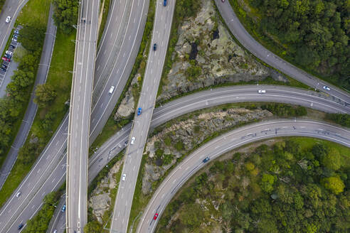 Schweden, Göteborg, Luftaufnahme von Autobahnen - TAMF02228