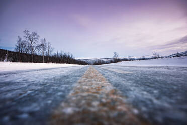 Frozen country road, Kilpisjaervi, Enontekioe, Finland - WVF01538