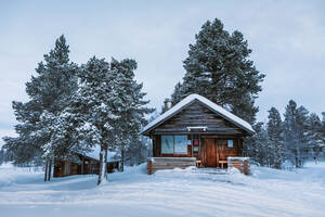 Hütte Pyhakero im Winter, Hetta, Enontekioe, Finnland - WVF01558