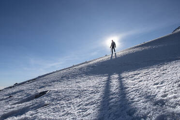 One persons walking at Pico de Orizaba glacier in Mexico - CAVF81962