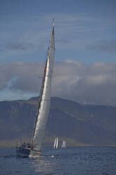 Segelboot kippt bei Wind in der Nähe von Reykjavik - CAVF82152