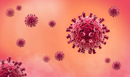 Coronavirus - Mikrobiologie und Virologie Konzept - 3d illustration - CAVF82157