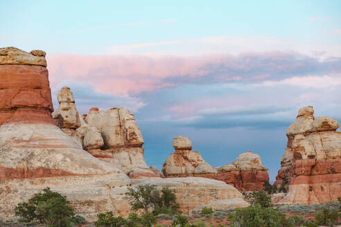 Sunset at the red rocks dollhouse camping site at the maze utah - CAVF82474