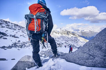 Gruppe von Bergsteigern, Gletscher Großvendediger, Tirol, Österreich - PNEF02599