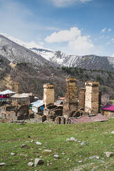 Georgia, Svaneti, Ushguli, Towers of medieval mountain village - WVF01710