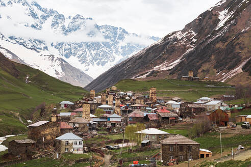 Georgien, Swanetien, Ushguli, Häuser eines mittelalterlichen Bergdorfes - WVF01751