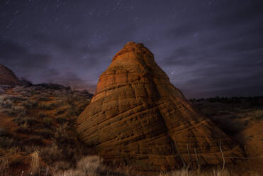 Red Sandstone Rock Formation in Remote Arizona Desert Under a St - CAVF83688