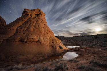 Red Sandstone Rock Formation in Remote Arizona Desert Under a St - CAVF83691