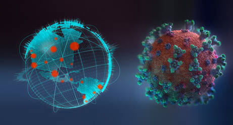 Coronavirus neben Pandemieausbrüchen auf dem Globus - CAIF27909