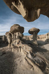 Hoodoos Support Enormous Stones in Strange Desert Formations - CAVF83986