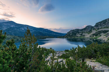 Popovo lake at Bezbog, Bulgaria and mountains reflection. - CAVF84043