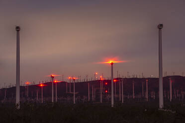 Windmühlen am Berghang in der Nähe der Mojave-Wüste in Kalifornien - CAVF84097