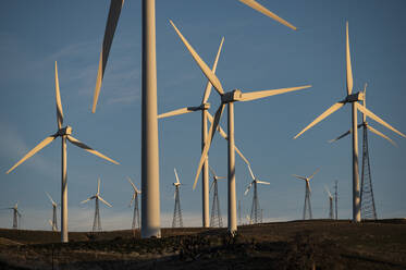 Windmühlen am Berghang in der Nähe der Mojave-Wüste in Kalifornien - CAVF84101