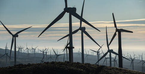 Windmills Dot the California Mountainside near Mojave Desert - CAVF84104