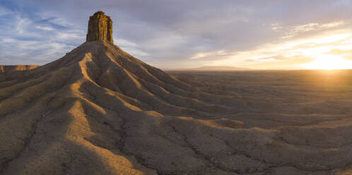 Erosion Cuts Deep Lines in the Earth Surround the Chimney Rock M - CAVF84126