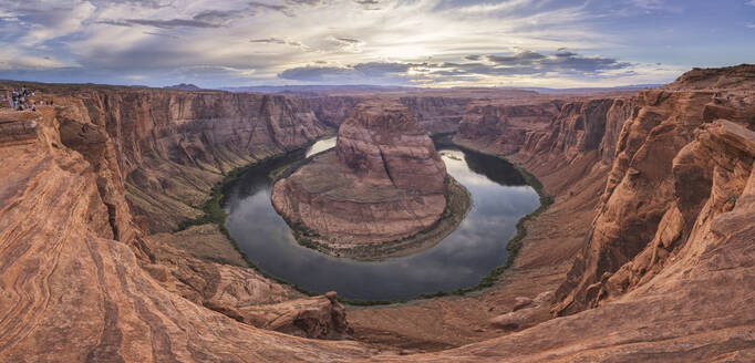 Horseshoe bend in panoramic view at sunset - CAVF84227