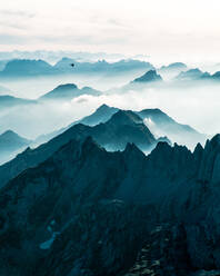 Aerial view of Säntis mountain, Switzerland - AAEF08875