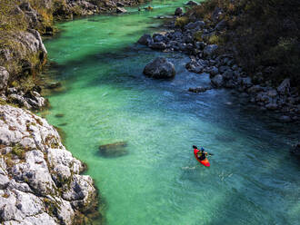 Slovenia, Kayaker on Soca river - HAMF00624