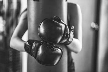 Young Woman Practicing Boxing In Gym - EYF05320