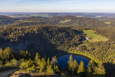 Deutschland, Baden-Württemberg, Feldberg, Blick auf den Feldsee und den umliegenden Wald - WDF06036