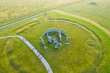 Stonehenge viewed from above, UNESCO World Heritage Site, Salisbury Plain, Wiltshire, England, United Kingdom, Europe - RHPLF15136