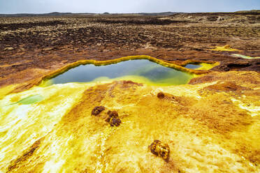 Schwefelsäurehaltige heiße Quellen, Dallol, Danakil-Senke, Region Afar, Äthiopien, Afrika - RHPLF15225