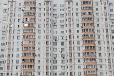 Close up of a huge apartment complex, on a long promenade in Kursk, Kursk Oblast, Russia, Eurasia - RHPLF15270