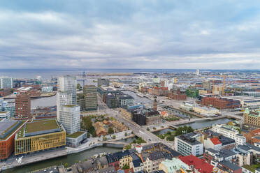 Sweden, Scania, Malmo, Aerial view of Malmo Central Station area - TAMF02251