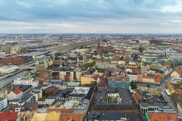 Sweden, Scania, Malmo, Aerial view of Slussen neighbourhood - TAMF02252