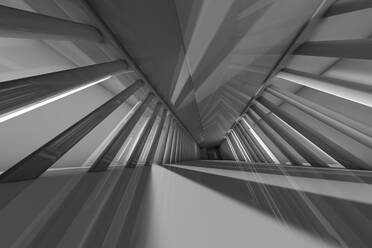 Three dimensional render of rows of columns along futuristic corridor - SPCF00686