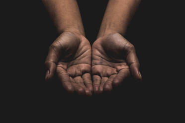 Open Hands Isolated On Black Background Stock Photo - Download Image Now - Hands  Cupped, Men, Black Background - iStock