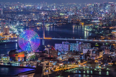 Aerial View Of Illuminated Cityscape At Night - EYF06797