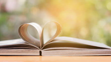 Close-Up Of Heart Shape Pages In Book - EYF07049