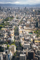 Japan, Osaka Prefecture, Osaka, Aerial view of densely populated city - EHF00350